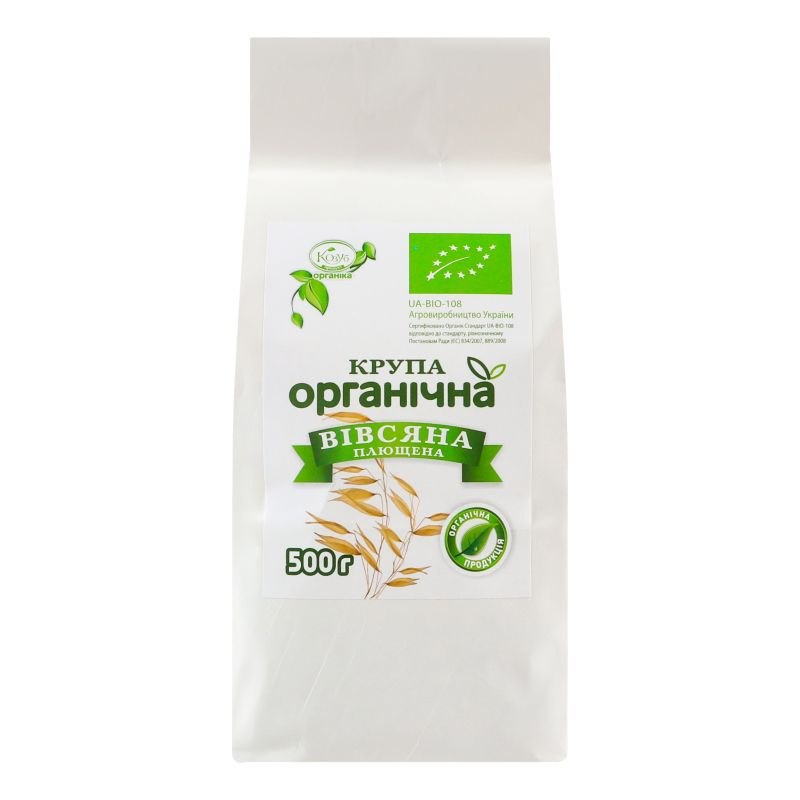Крупа вівсяна Козуб плющена органічна пакет 500г